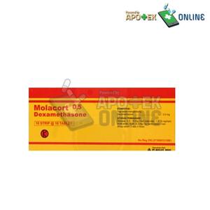 Jual Molacort 0.75 mg 1 strip @10 tab Anti Peradangan Dexamethasone