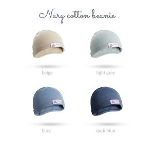 Topi Bayi Cotton Beanie Warna Denim 