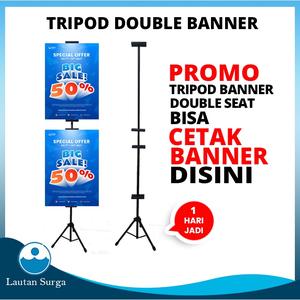 Jual Stand Banner Doubble Seat Tripod Standing Banner SISI