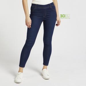 Blue Solid Mid-Rise Cropped Jeggings 