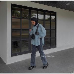 Unik Grey to Black Baggy jeans Murah 