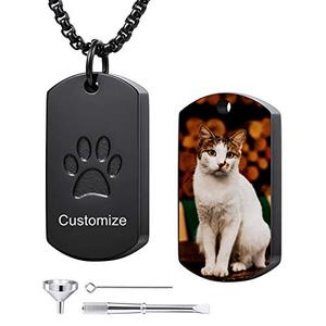 Personalized Dog Tag Pendant Necklace – Custom Photo & Text Engraving On Stainless Steel With Chain & Keychain