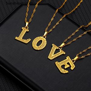 Jual 1 PC A-Z letter necklace gold 