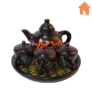 Jual Gerabah Tea Set Premium - Poci Batik Tulis - Motif Dot O - Dot ...