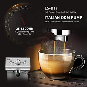 15 Bar with Milk Frother-Silver,1050W 