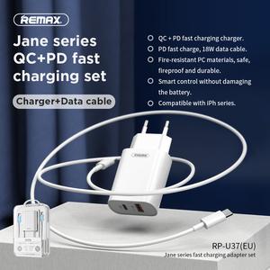 Jual REMAX 2USB Quick Charge Charger Set cable type C Lightning RP ...