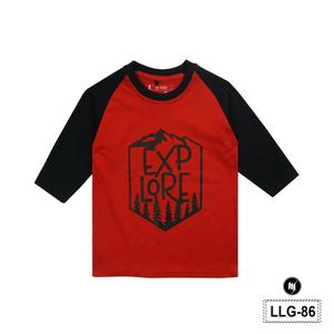 Gambar Madia Kaos Anak Raglan 3/4 Unisex Motif EXP LORE Combed 24s - LLG86 - Merah, 2T dari Madia Store Kota Bandung Tokopedia
