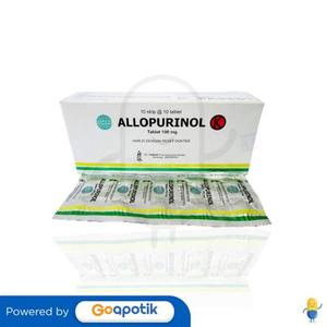 Gambar ALLOPURINOL BERNOFARM 100 MG BOX 100 TABLET dari Apotek Sekata Kab. Tangerang Tokopedia