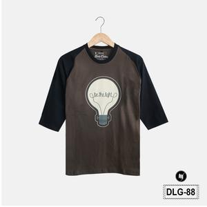 Gambar Madia Kaos Distro Pria Raglan 3/4 motif BE THE LIGHT 24s - DLG88 - Cokelat, M dari Madia Store Kota Bandung Tokopedia