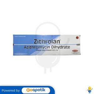 Gambar ZITHROLAN 500 MG BOX 10 KAPLET dari Apotek Al - Afiyah Kab. Blitar Tokopedia
