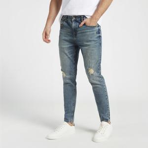 Ripped Slim Fit Mid-Rise Denim Jeans 
