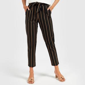Jual Striped Mid-Rise Pants with Tie-Up 