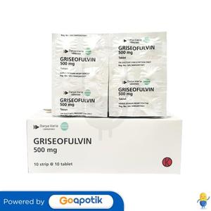 Gambar GRISEOFULVIN DARYA VARIA 500 MG BOX 100 TABLET dari Apotek Ndang Sehat Kab. Malang Tokopedia