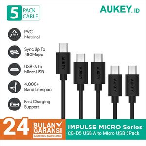 Gambar Aukey Cable Micro USB 2.0 (5Pcs) - 500256 dari AUKEY Jakarta Barat Tokopedia