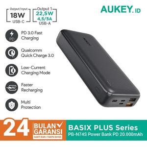 Gambar Aukey Powerbank PB-N74S Basix Plus PD 20000mAh - 500730 dari AUKEY Jakarta Barat Tokopedia