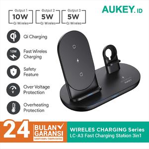 Gambar Aukey LC-A3 3-in-1 Wireless Charging Station - 500594 dari AUKEY Jakarta Barat Tokopedia
