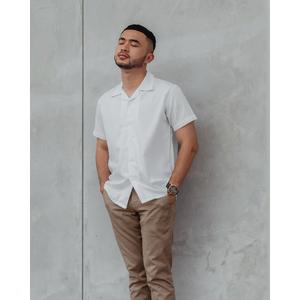 Relaxed Camp Collar White Shirt - XS 