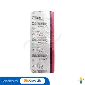 Gambar CETIRIZINE NOVELL 10 MG STRIP 10 TABLET dari apotek taman kedoya Jakarta Barat Tokopedia