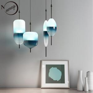 blue glass pendant light LED Procig 