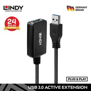 LINDY 5m USB-C Aktivkabel USB 3.2 Gen 2 – 10 Gbit/s, 60W Power Delivery, DisplayPort 1.4 Support