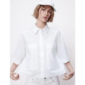 Jual Kemeja Crop Linen Pocket Oversized 
