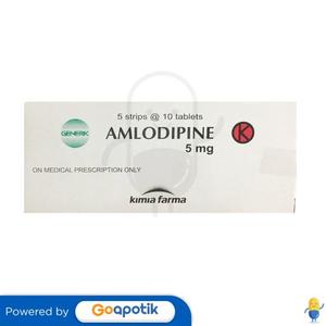 Gambar AMLODIPINE BESILATE KIMIA FARMA 5 MG BOX 50 TABLET dari Apotek Jihan Farma Kota Bekasi Tokopedia