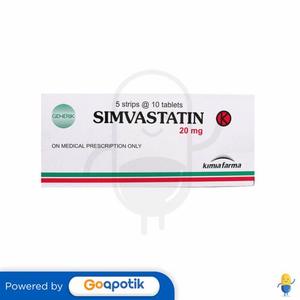Gambar SIMVASTATIN 20 MG KIMIA FARMA BOX 50 TABLET dari Apotek Jihan Farma Kota Bekasi Tokopedia