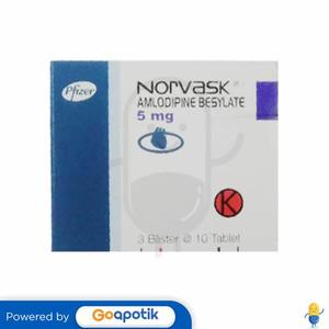 Gambar NORVASK 5 MG BOX 30 TABLET dari Apotek Golden Star JKT Jakarta Barat Tokopedia