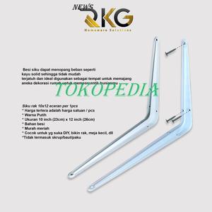 Jual NEWS- Siku Rak Besi L Putih Uk. 10x12 Inch l Shelf Bracket l Harga ...
