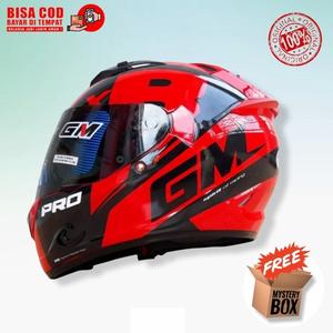 Jual [COD] Helm GM Full face Red Black 