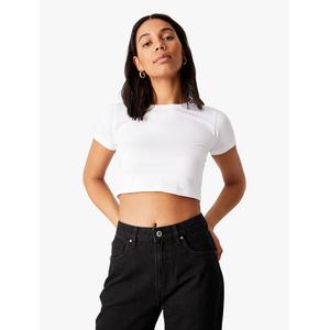 Micro Baby Crop Tee - WHITE - WHITE, S 