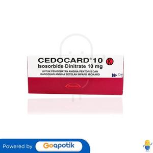 Gambar CEDOCARD 10 MG BOX 60 TABLET dari Apotek Al - Afiyah Kab. Blitar Tokopedia