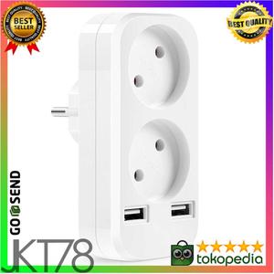 Jual Wallpad Stop Kontak Listrik 2 EU Plug + 2 USB Port - CX89 - Putih ...