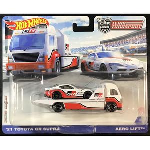 Hot Wheels Team Transport #21 - Toyota GR Supra Avec Remorque Aérodynamique - Neuf