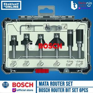 Jual Bosch Mata Ruter Set Profil 6 pcs Router Bit Sets Trim and Edging ...