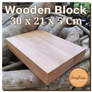 Jual Wooden Block 30x21x5 cm balok kayu pajangan display stand ...
