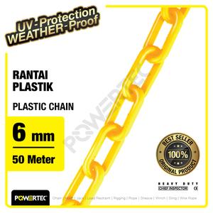 Promo Rantai Plastik PVC 6mm x 50m Plastic Chain POWERTEC - Kuning ...
