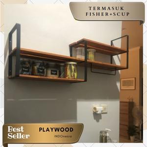 Jual Kichen Set Minimalis Triple Rak Dinding Besi Dan Kayu Panjang Luas ...