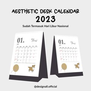 Jual Designall Kalender Meja Kalender Duduk Aesthetic Tahun 2023 Spiral ...