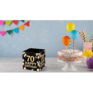 Promo 70th Birthday Card Box Black And Gold Card Box-1 PC (028sr) Cicil ...