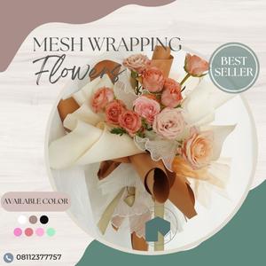 Promo Korean Wrapping Mesh Lace Renda Kain Ruffle Flower Wrap Curly ...