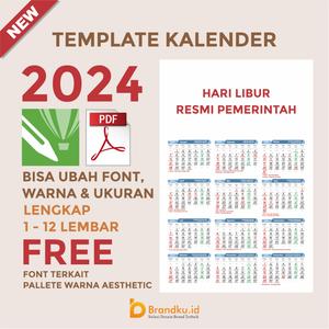 Jual S7 TEMPLATE KALENDER 2024 CORELDRAW BISA GANTI WARNA, FONT, UKURAN 