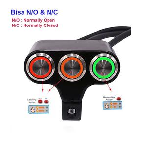 Jual Saklar ON OFF LED 3 Tombol Klakson Besi Stang Motor Push On ...