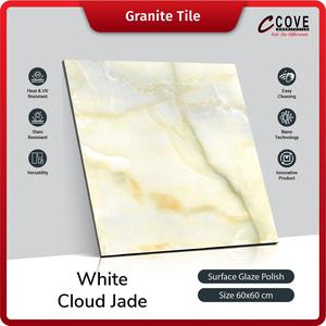 Jual Granite Tile White Cloud Jade Granit Lantai Dinding 60x60 (－_－b