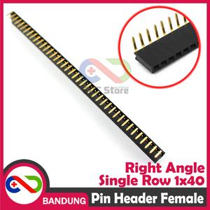 Jual terbaru [cnc] pin header strip female 1x40 2.54mm right angle l ...