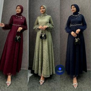 Jual terlaris(RKH) MODEL BARU GAMIS BURKAT NADINE GAUN MAXI DRESS ...