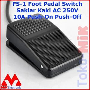 Jual FS-1 FS1 FOOT PEDAL SWITCH SAKLAR INJAK KAKI 250V 10A PUSH-ON PUSH ...
