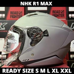 Nhk R1 Max Jual Helm NHK R1 MAX Solid Dim Grey Doff Double Visor Half Face - Helem ...