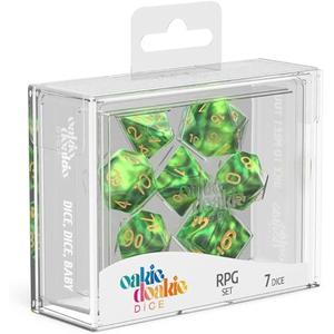 Oakie Doakie Dice RPG Würfel Set - Translucent Grün 7-teilig