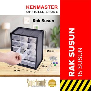 Jual Rak Susun Drawers 15 Komponen KENMASTER Slot Laci Partisi RAK017 ...